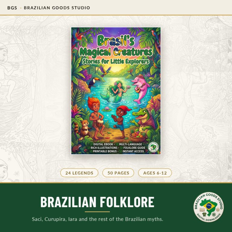 Brazilian Folklore Coloring Book — printable PDF by Brazilian Goods Studio