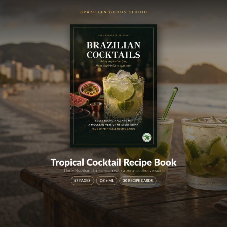 Tropical Cocktail Recipe Book — printable PDF by Brazilian Goods Studio